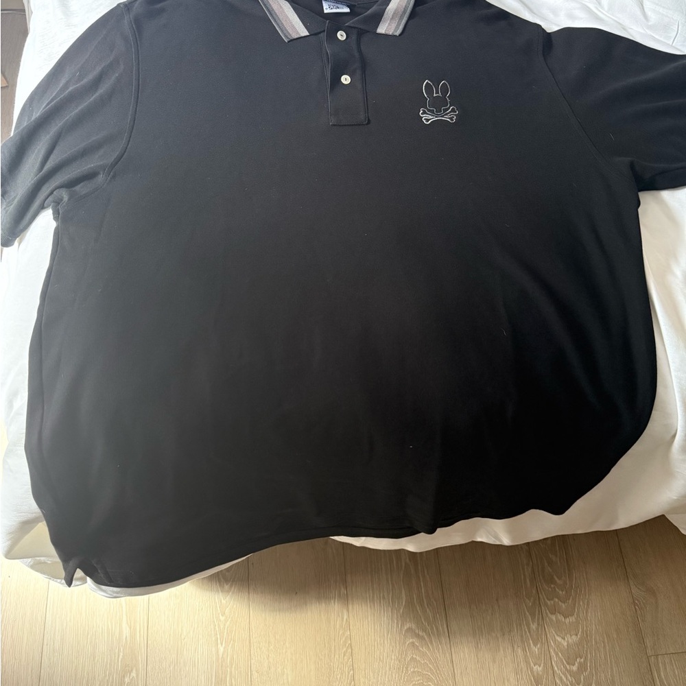 Psycho Bunny Black Polo with Gray Trim